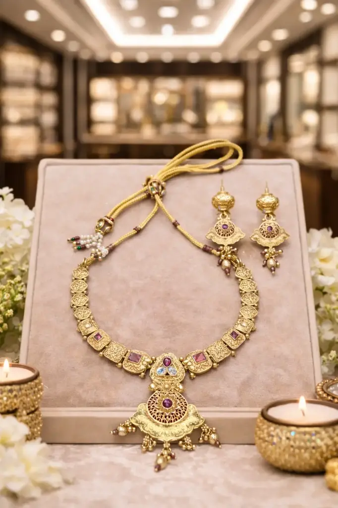 Rajwada Kundan Heritage Necklace Set