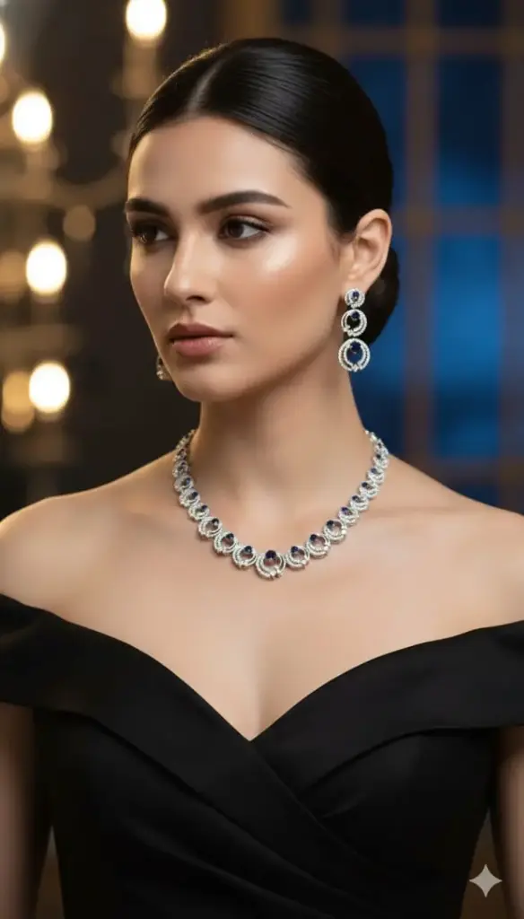 Neelam Glow Circular Motif Jewelry Set