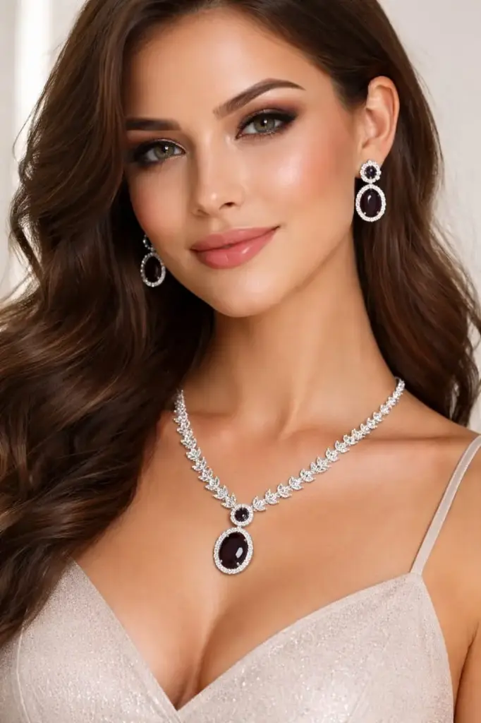 Royal Drop CZ Necklace Set