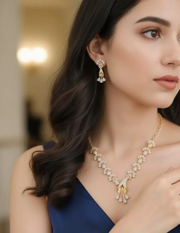 Exquisite Peacock Necklace Set with earrings